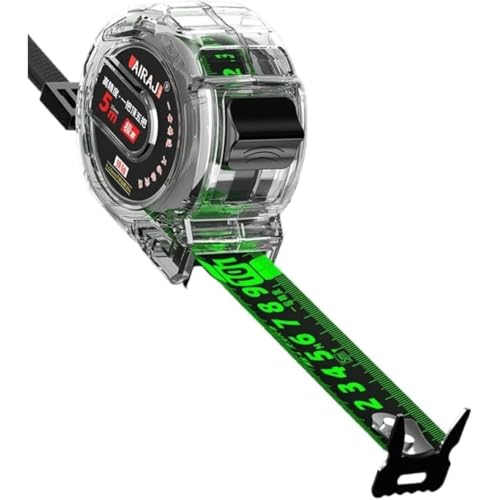 Dearolling 鋼巻き尺荧光 高精度 防水 耐摩耗性 耐落下性 DIY 工業用グレード メジャー スケール 目盛り 見やすい 耐摩耗性 耐落下性 DIY 測り 工業用グレード ロック 作業工具 メャー・巻尺 荧光 メジー 巻き尺 ステンレス製 コンベックス 蛍光 セ耐摩性 防性 夜間作業 建築用 家庭用品 (5*25,a)